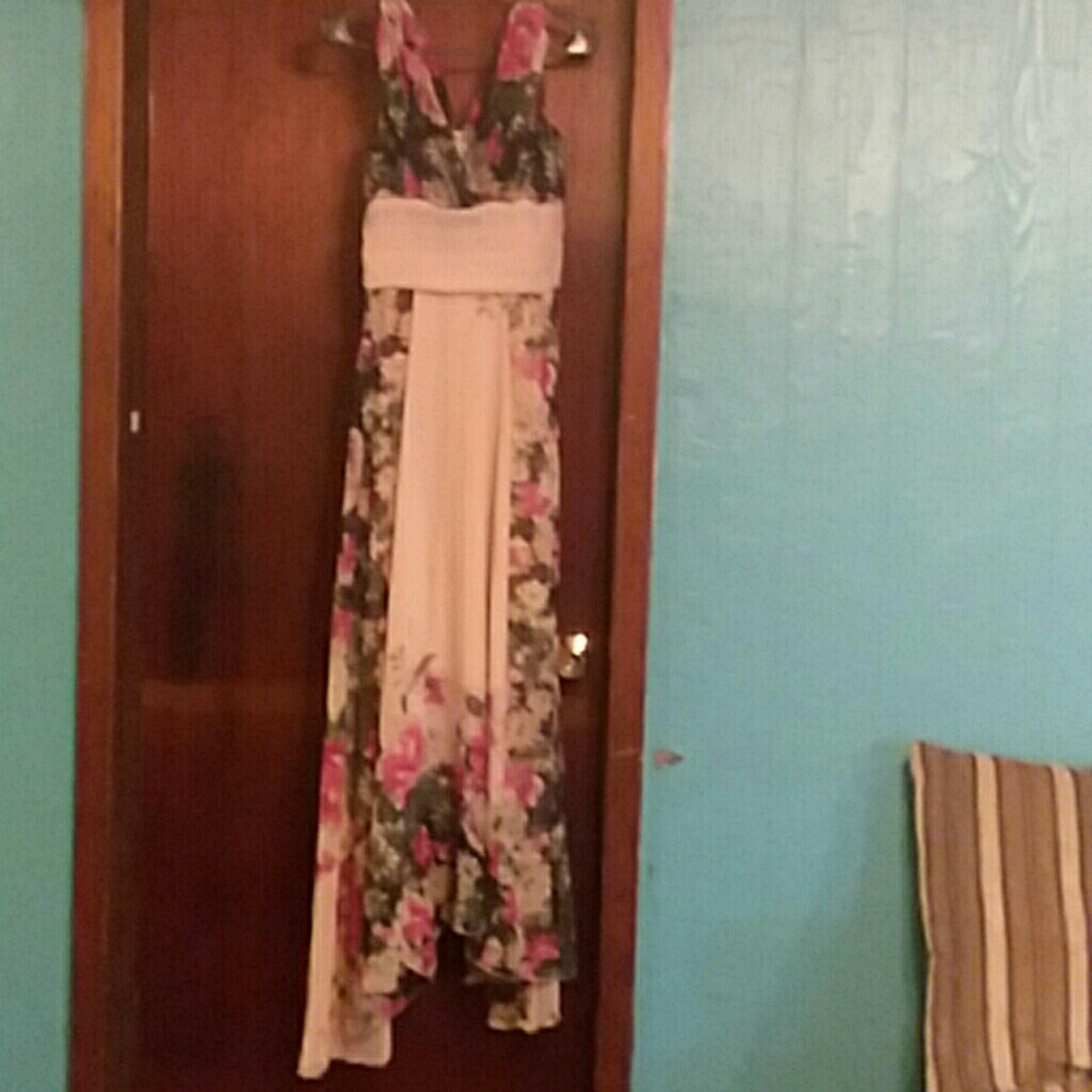 peach rose floral dress